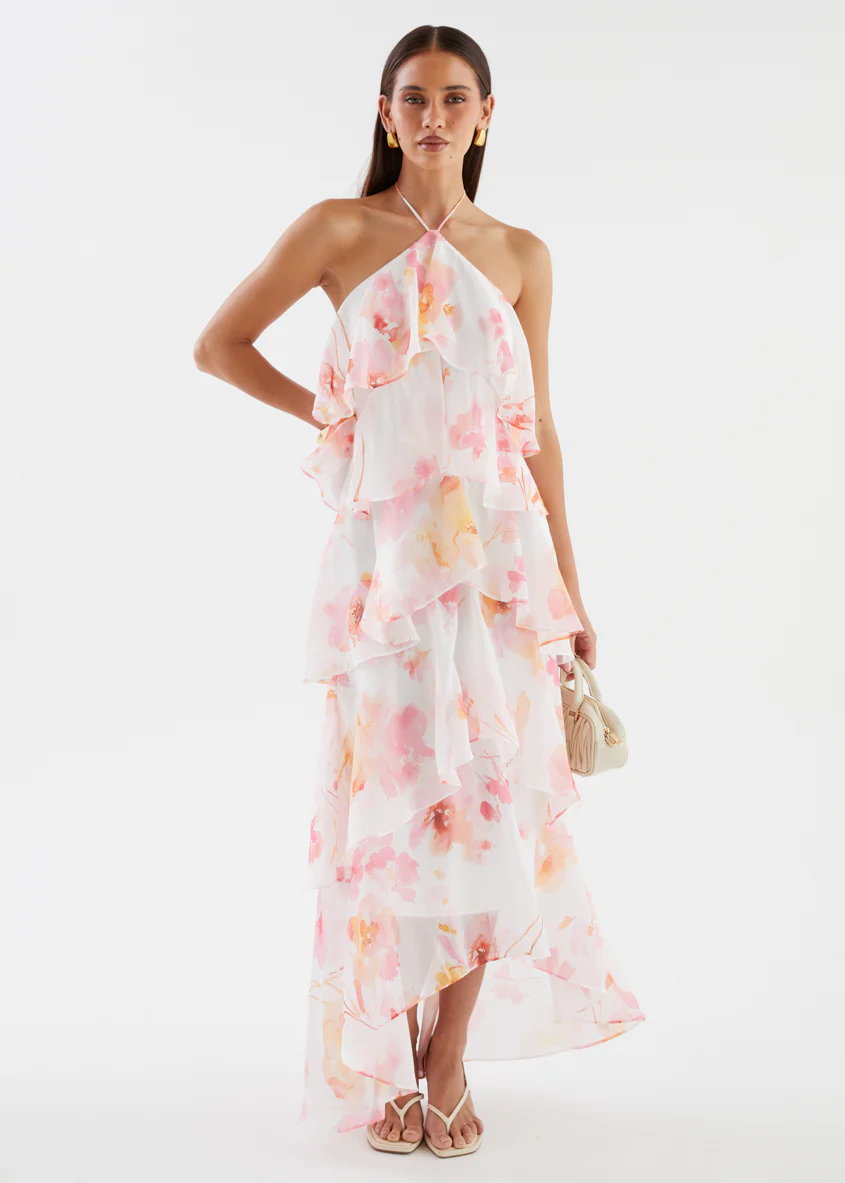 Telaena Halter Maxi Dress - Blush Floral - Image 5