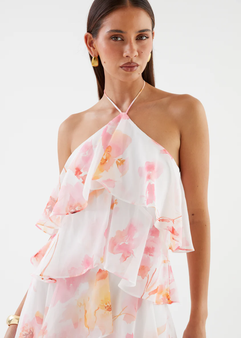 Telaena Halter Maxi Dress - Blush Floral - Image 8