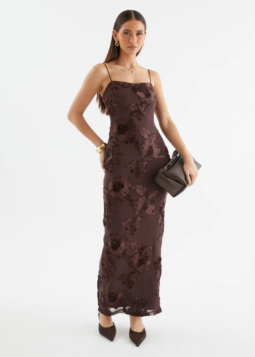 Teneile Mesh Maxi Dress - Espresso - Image 3