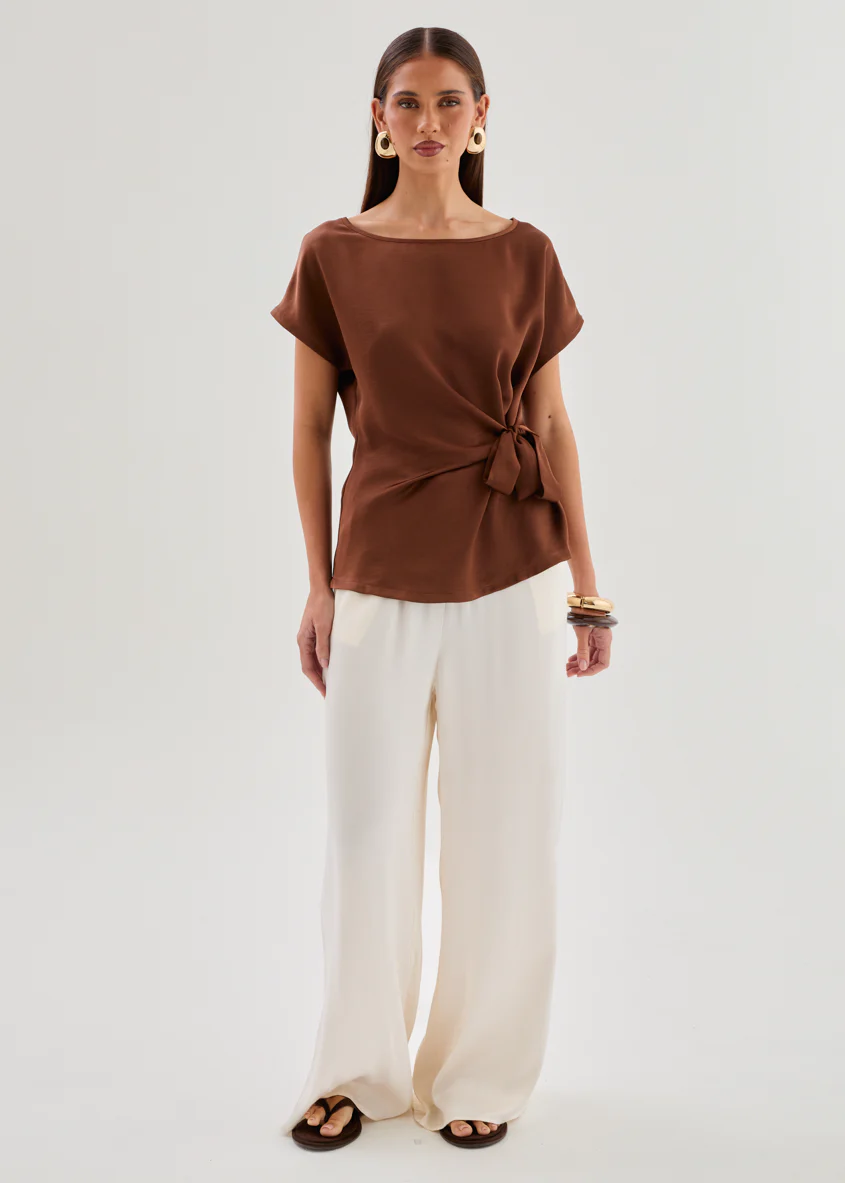 Thalie Tie Top - Chocolate - Image 4