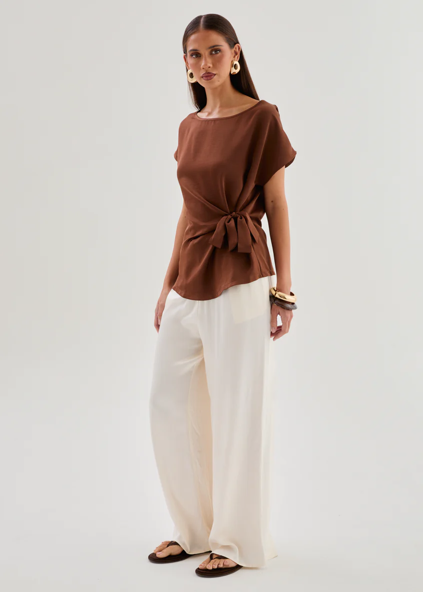 Thalie Tie Top - Chocolate - Image 6