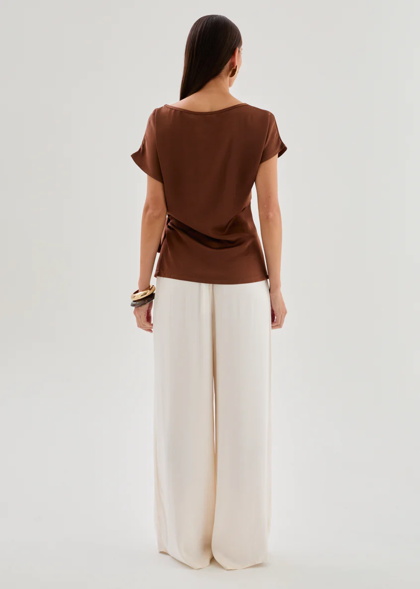 Thalie Tie Top - Chocolate - Image 7