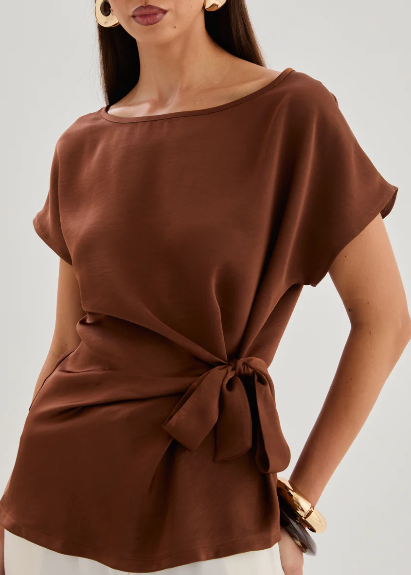 Thalie Tie Top - Chocolate - Image 8