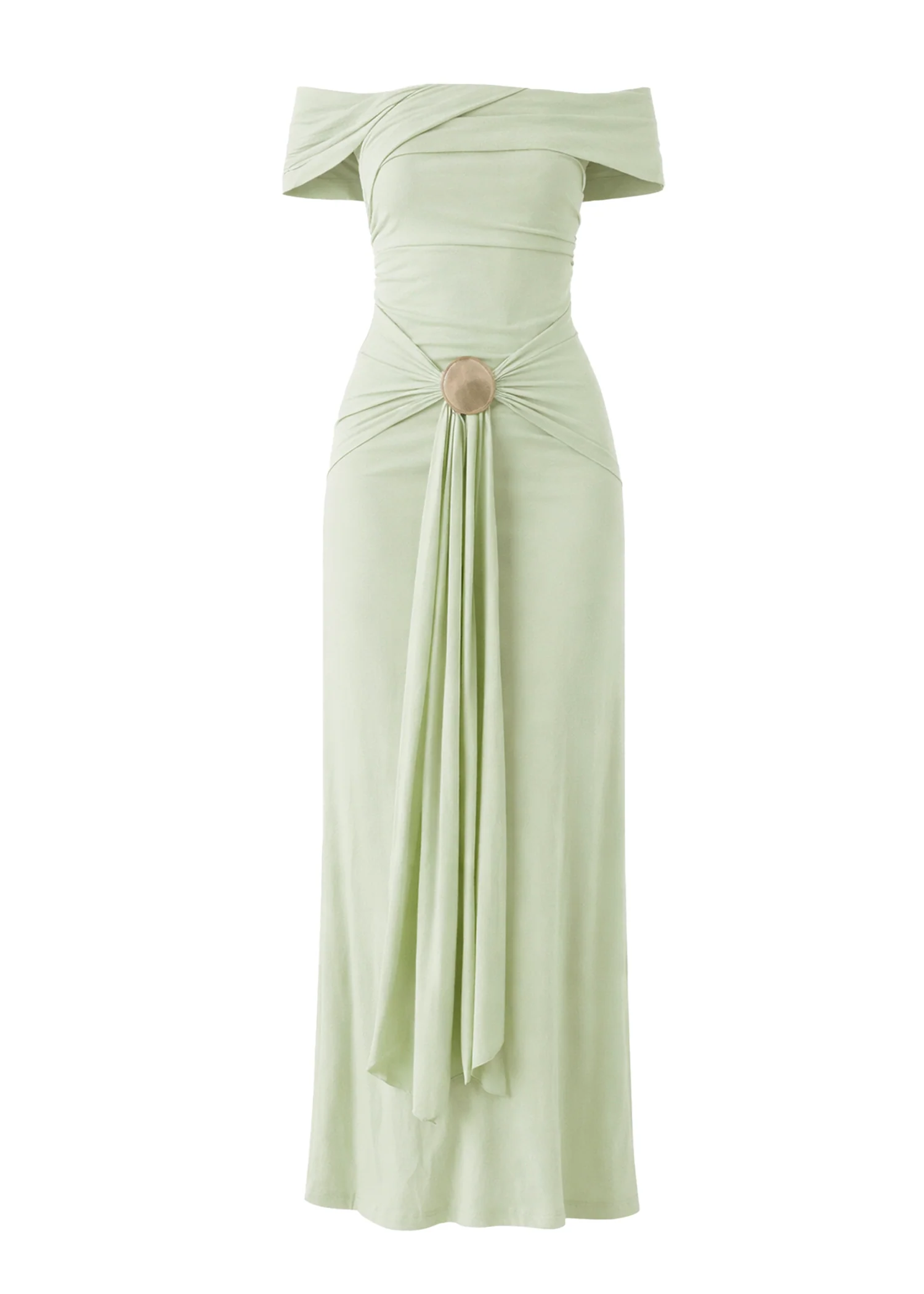 Tiarna Off Shoulder Maxi Dress - Matcha - Image 2