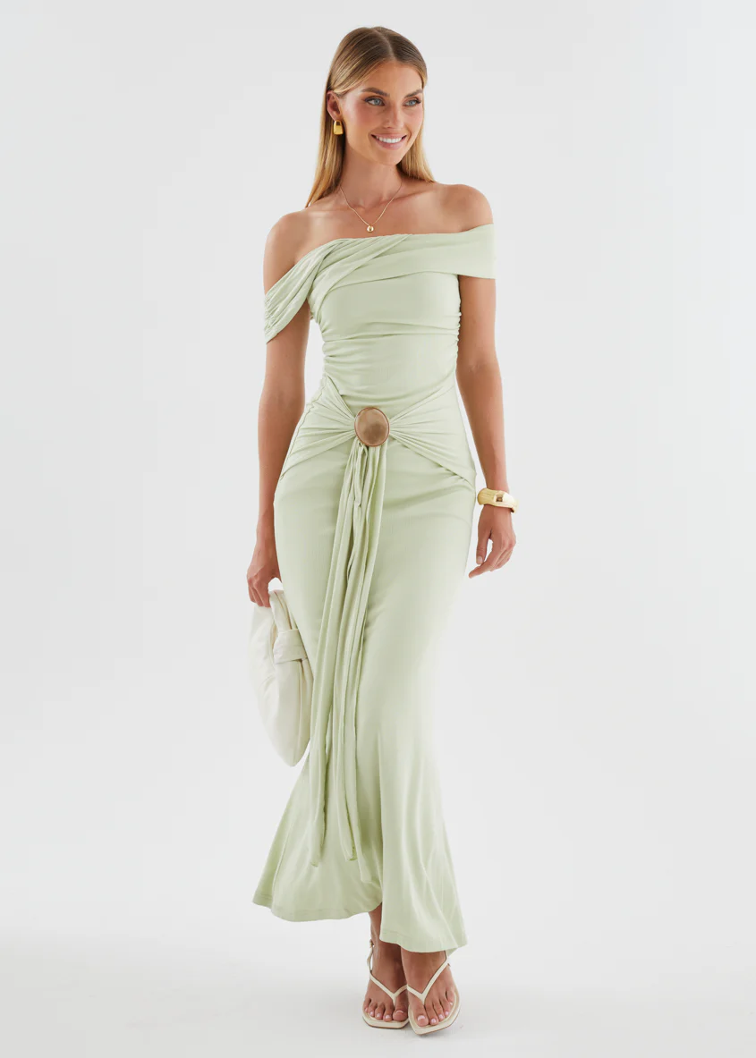 Tiarna Off Shoulder Maxi Dress - Matcha - Image 5