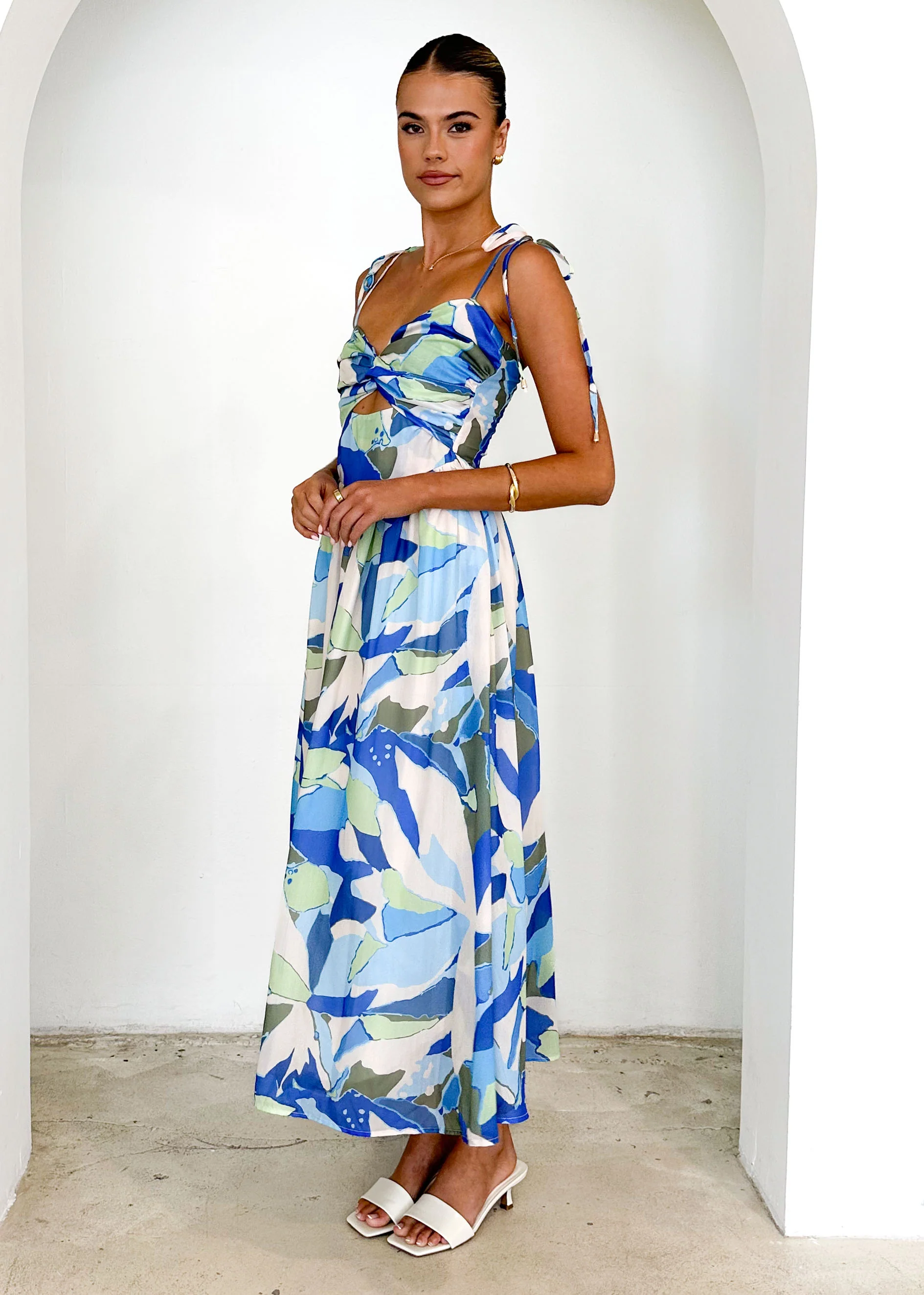 Tibi Maxi Dress - Blue Splash - Image 4