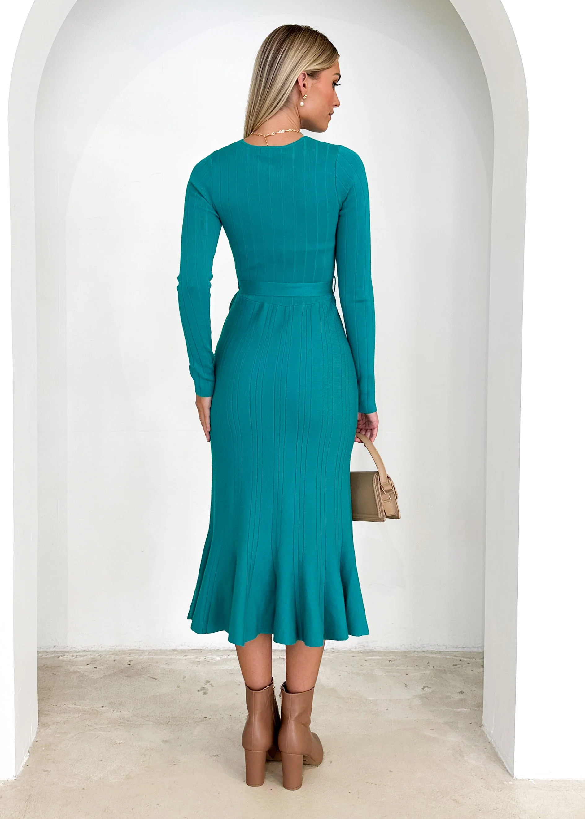 Torio Knit Midi Dress - Jade - Image 10