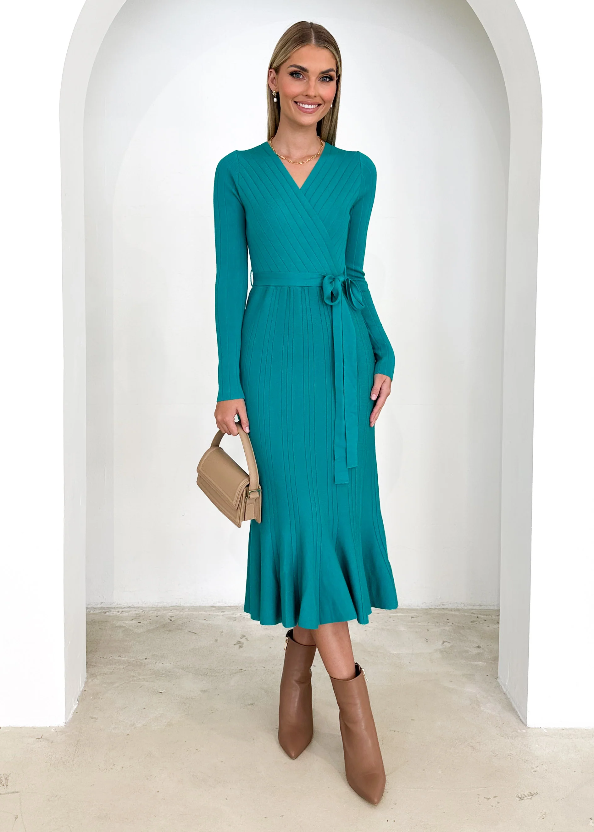 Torio Knit Midi Dress - Jade - Image 8