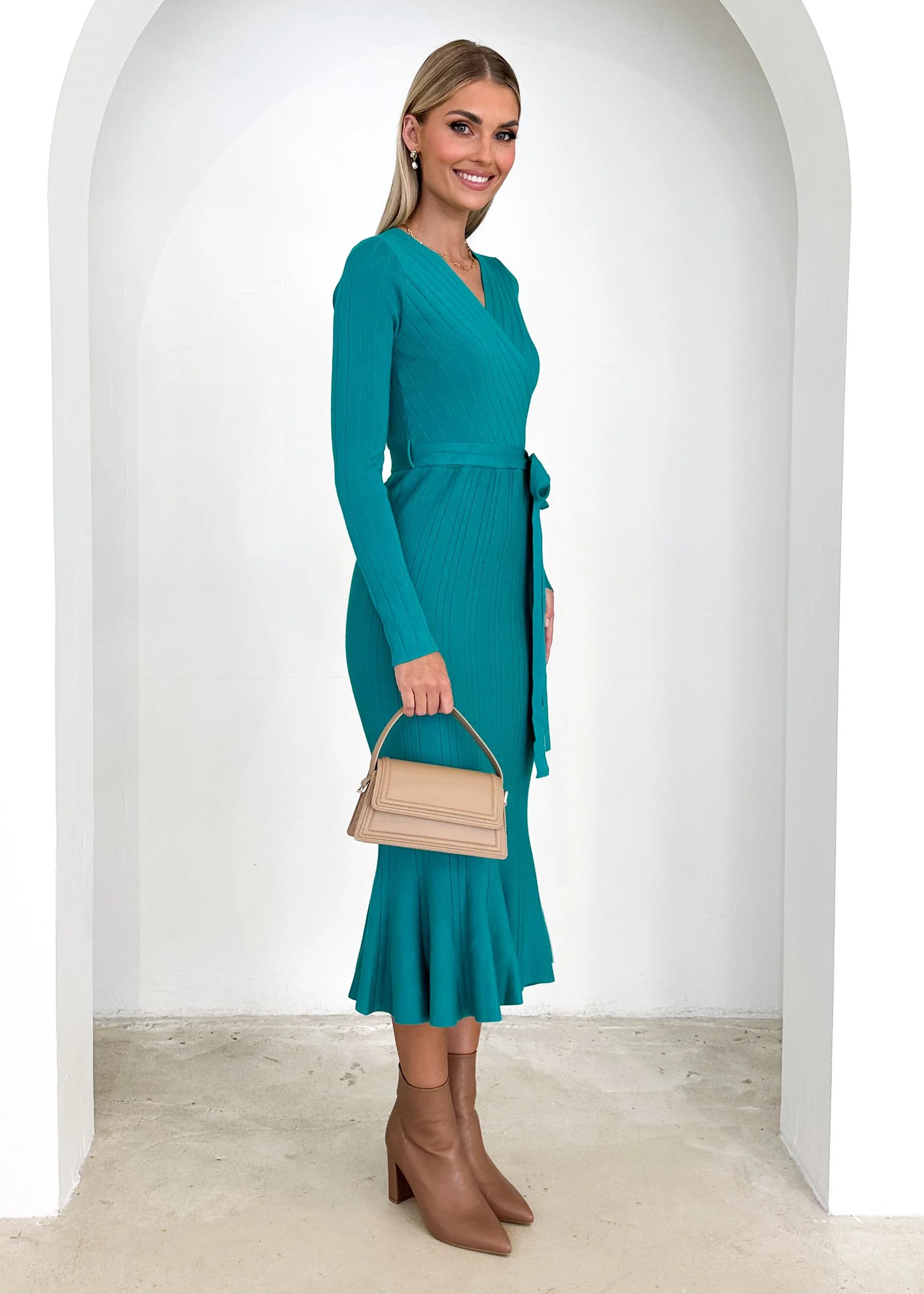 Torio Knit Midi Dress - Jade - Image 9