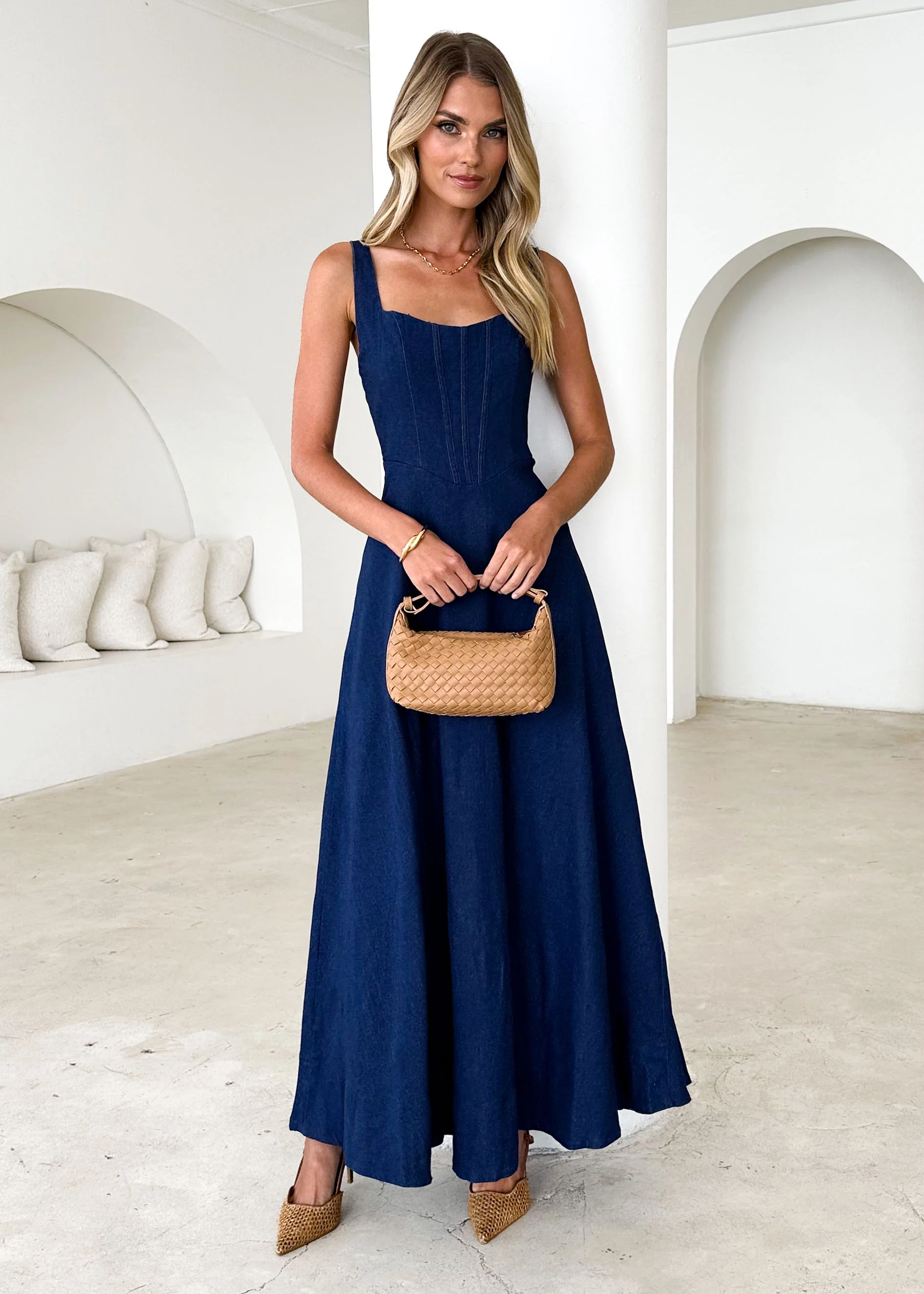 Toscana Maxi Dress - Indigo - Image 15