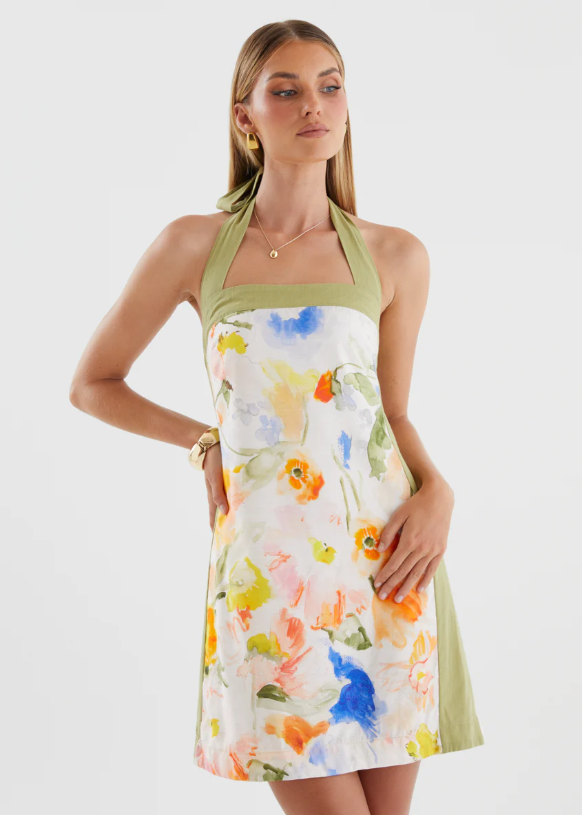 Triona Halter Dress - Watercolour Haze - Image 3