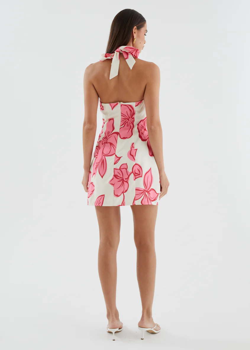 Tristan Halter Dress - Pink Flowers - Image 6