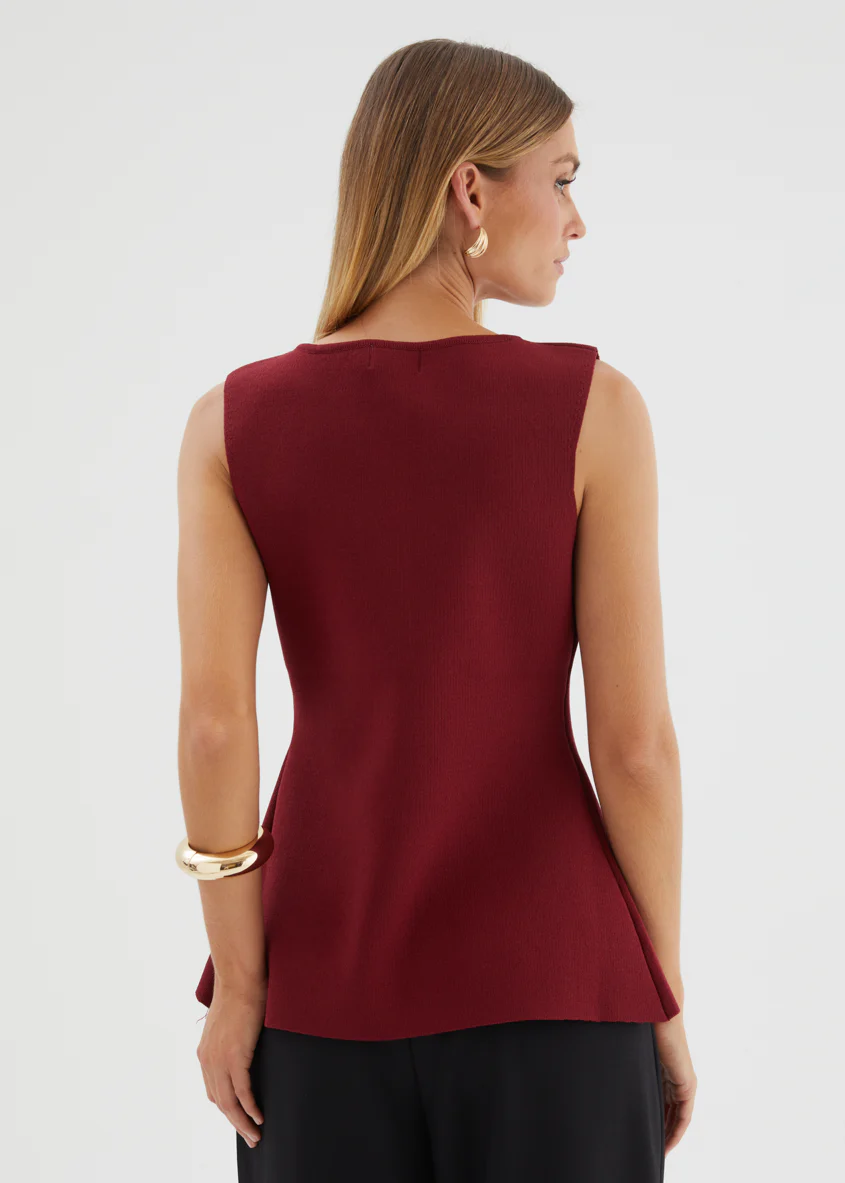 Tristy Knit Vest - Merlot - Image 7