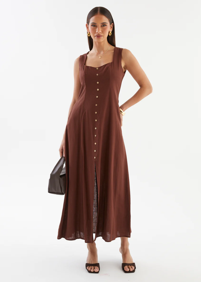 Valeria Maxi Dress - Chocolate - Image 5