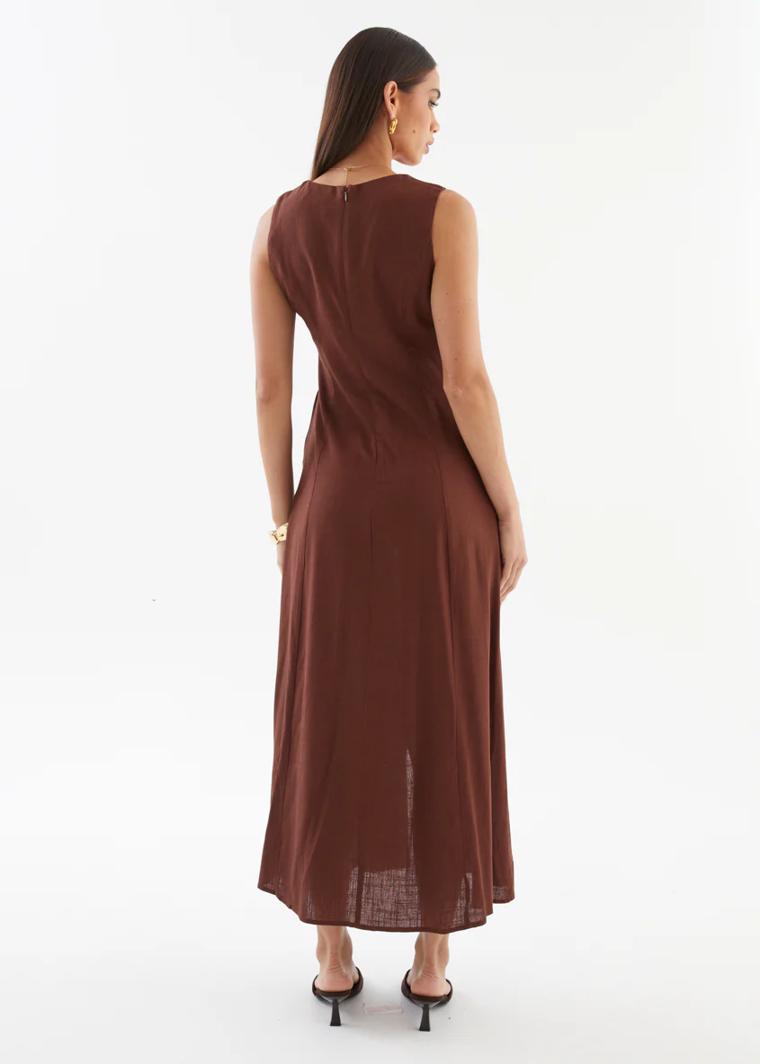 Valeria Maxi Dress - Chocolate - Image 7