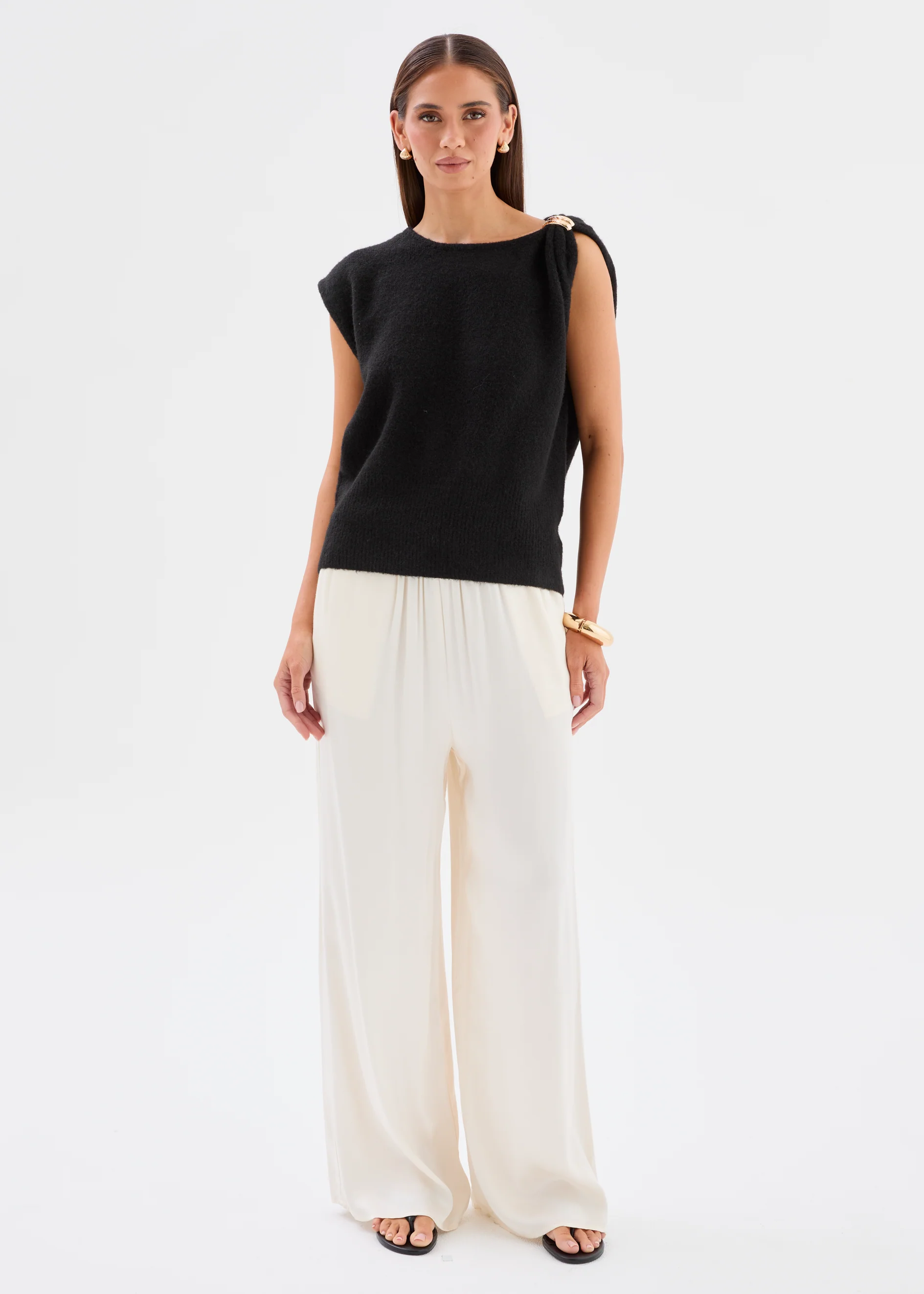 Viola Knit Vest - Black - Image 2