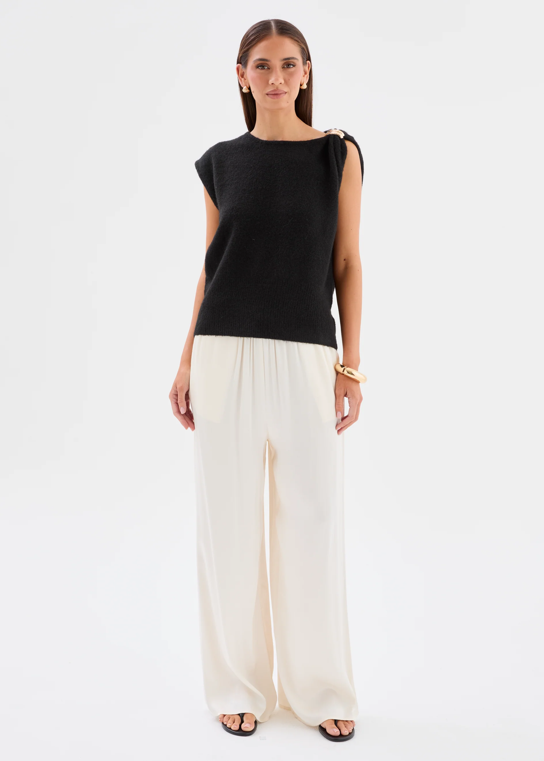 Viola Knit Vest - Black - Image 3