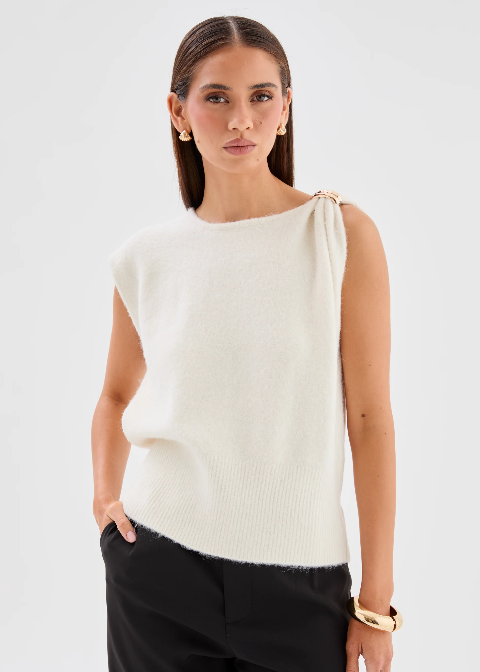 Viola Knit Vest - Ivory