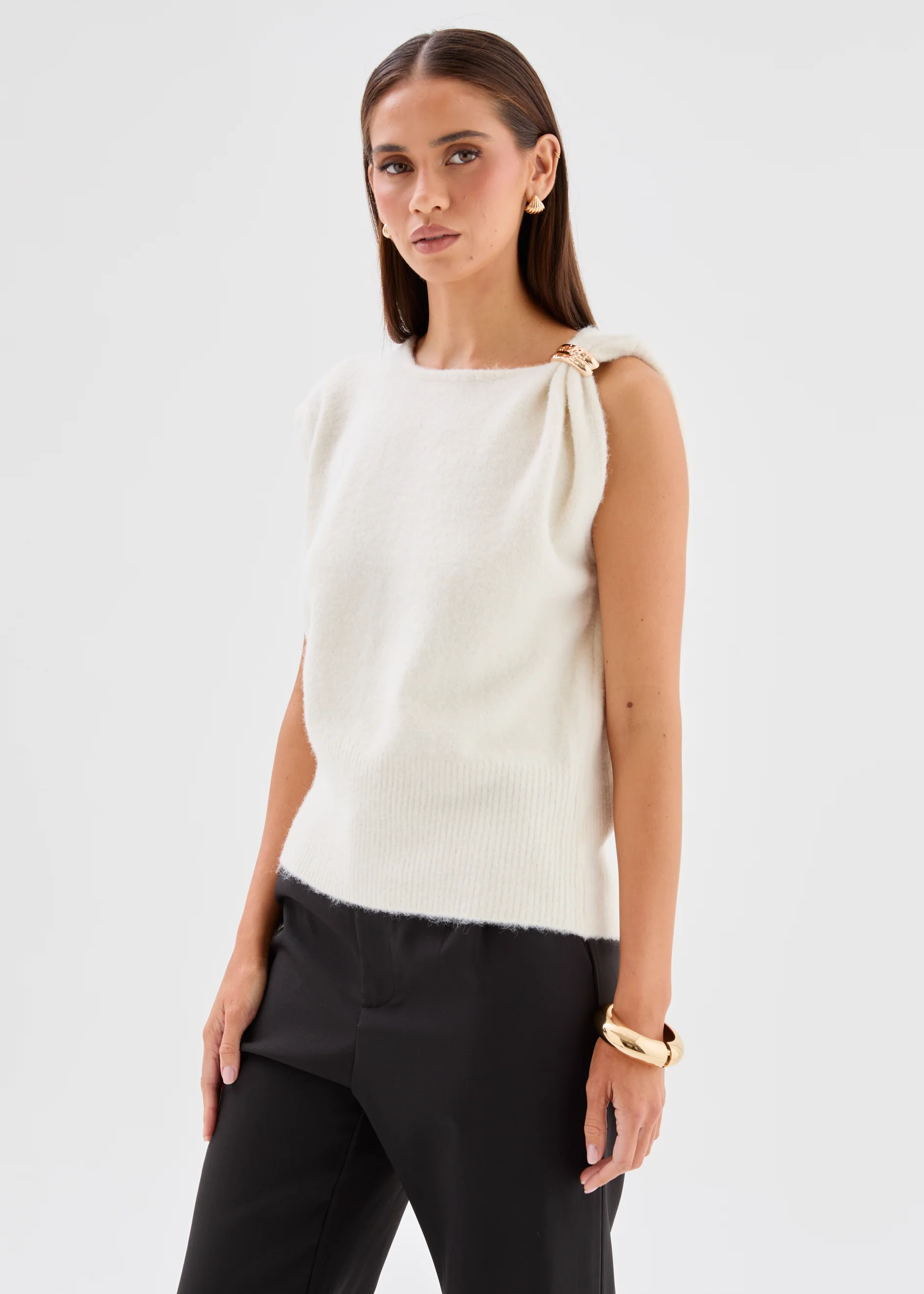 Viola Knit Vest - Ivory - Image 3