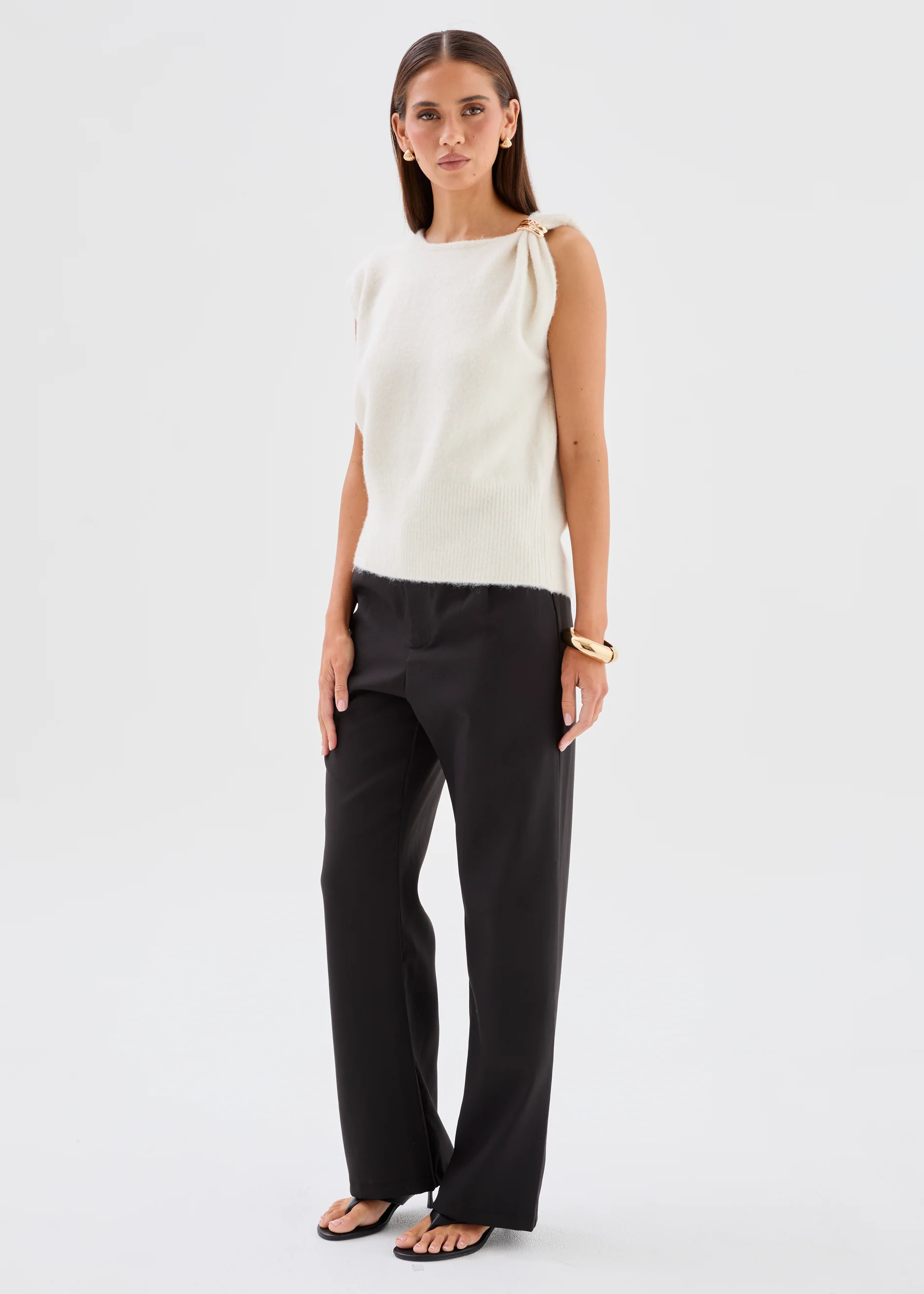 Viola Knit Vest - Ivory - Image 4