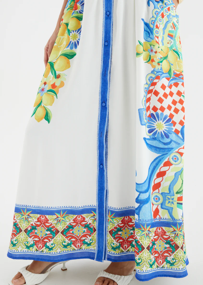 Vivianna Maxi Dress - White Positano - Image 10