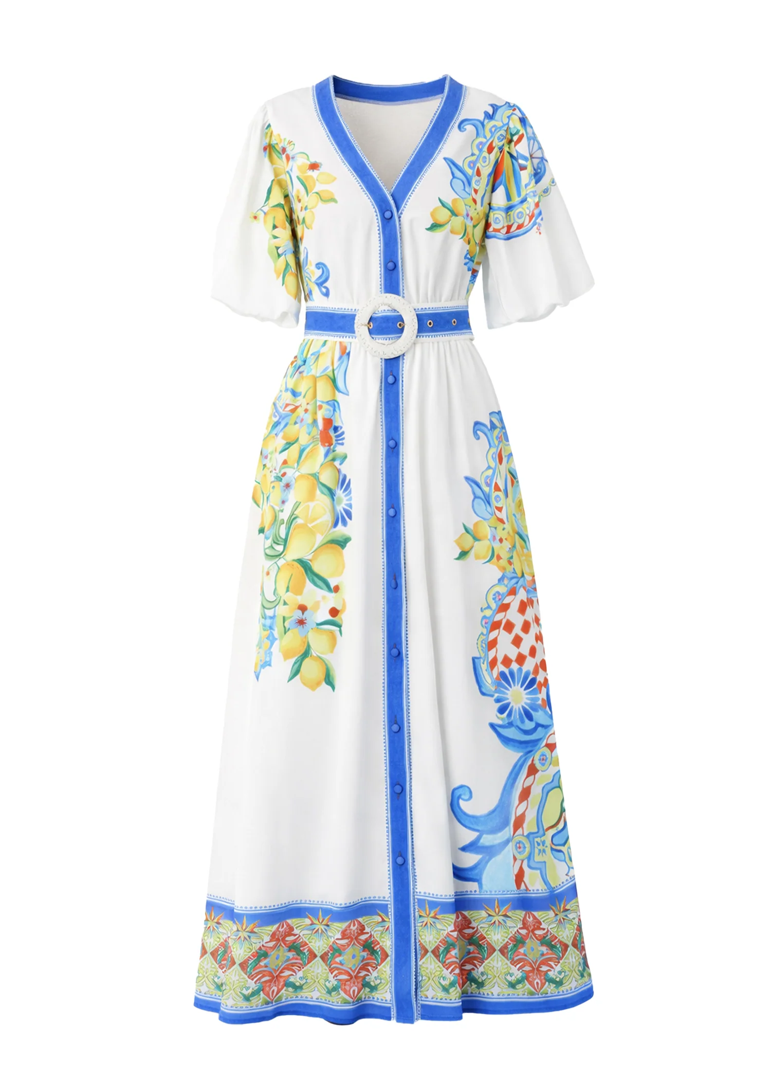 Vivianna Maxi Dress - White Positano - Image 3