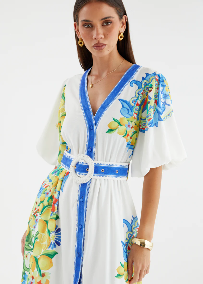 Vivianna Maxi Dress - White Positano - Image 6