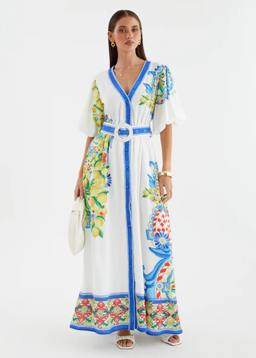 Vivianna Maxi Dress - White Positano - Image 7