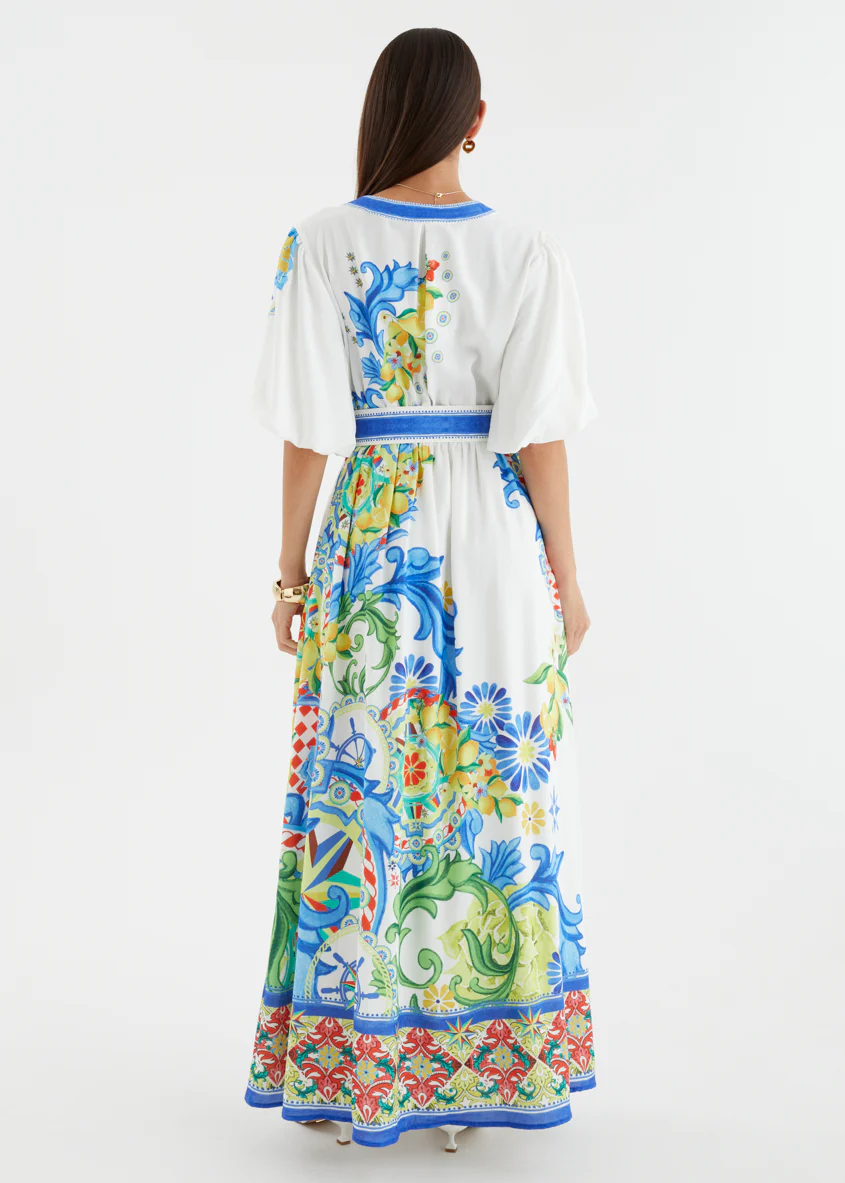 Vivianna Maxi Dress - White Positano - Image 9
