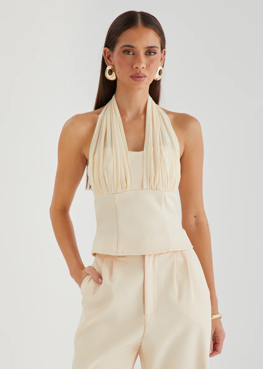 Vylet Halter Top - Nude