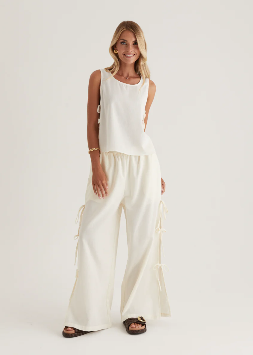 Whinley Tie Top - Cream