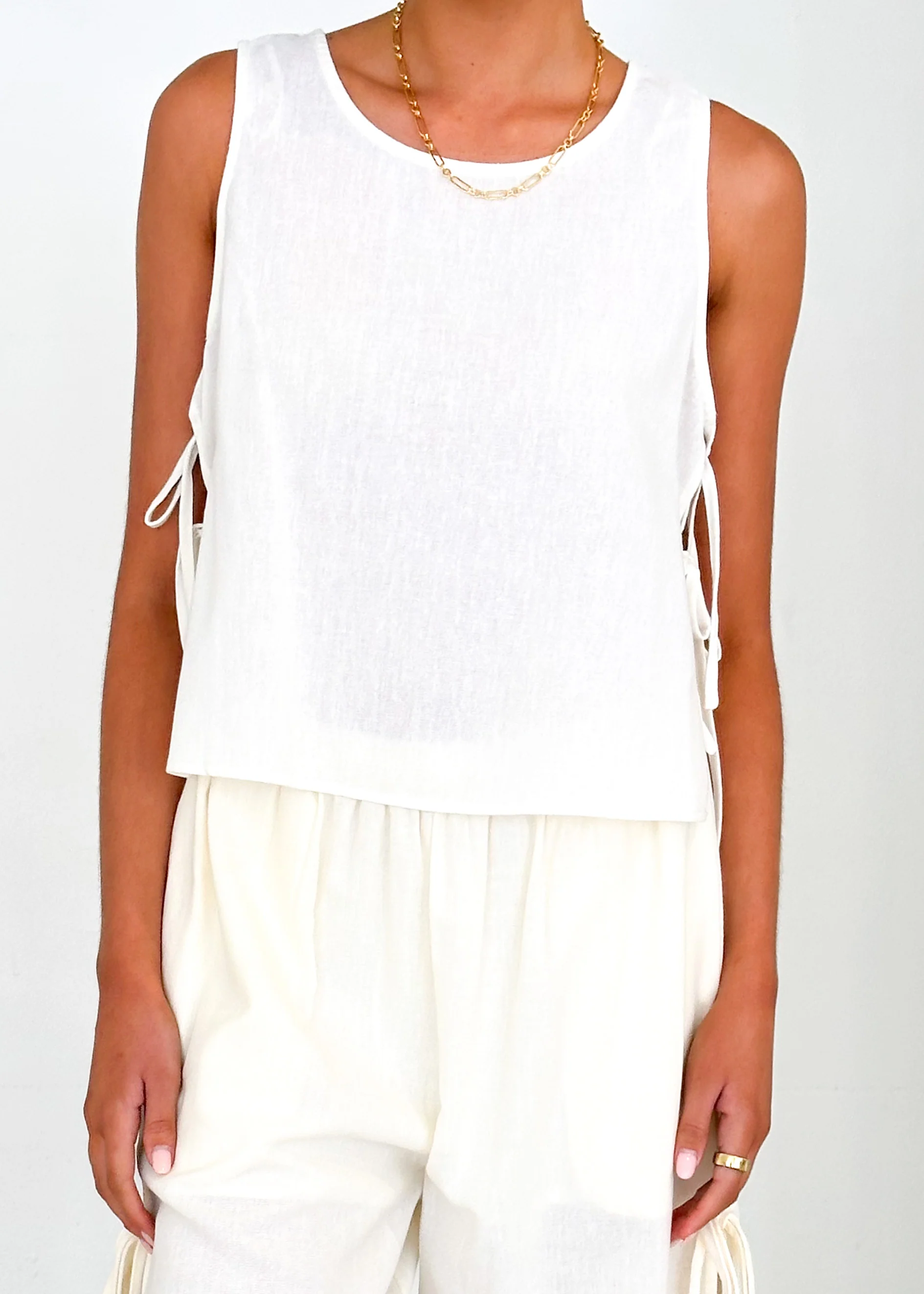 Whinley Tie Top - Cream - Image 10