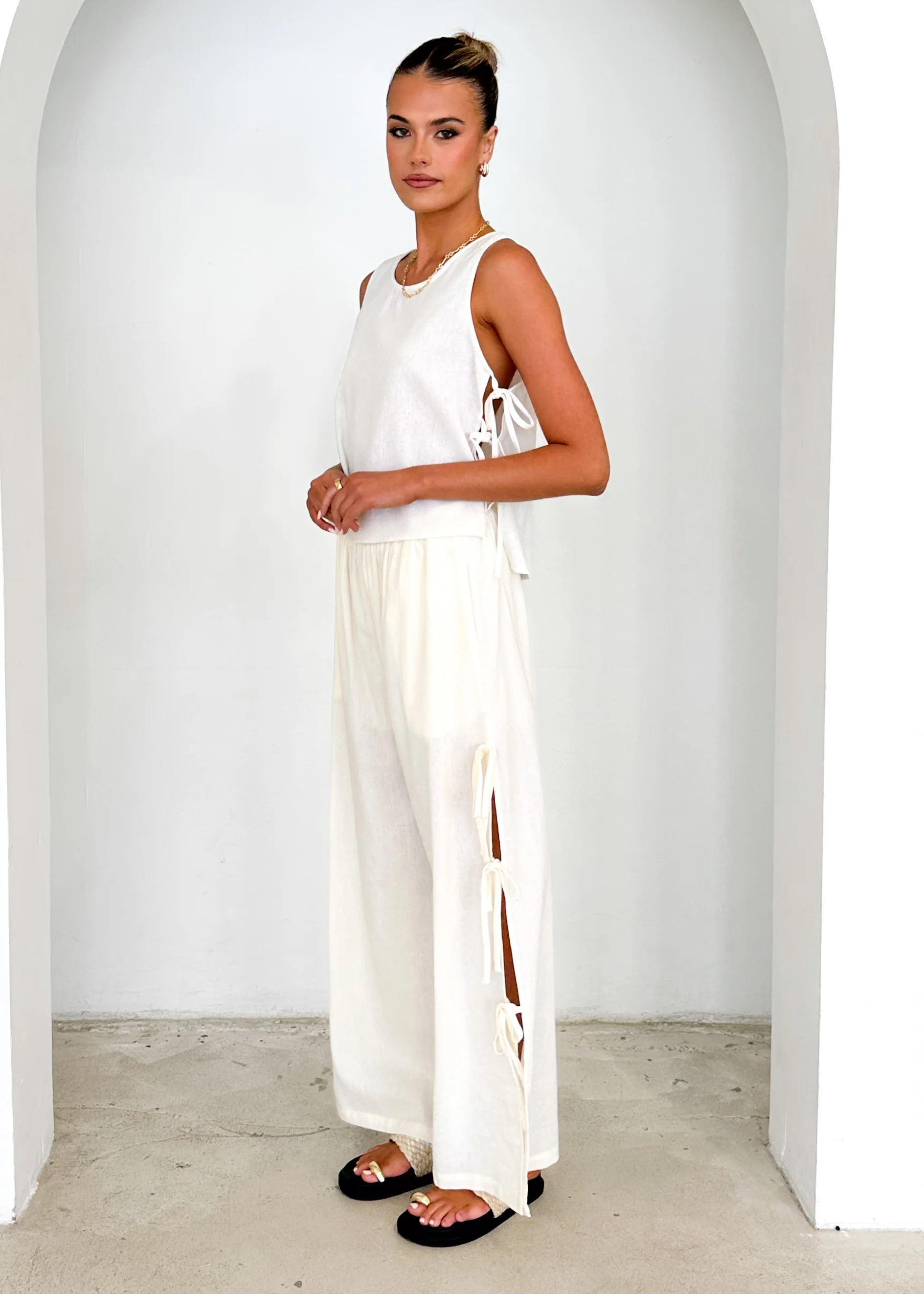 Whinley Tie Top - Cream - Image 12