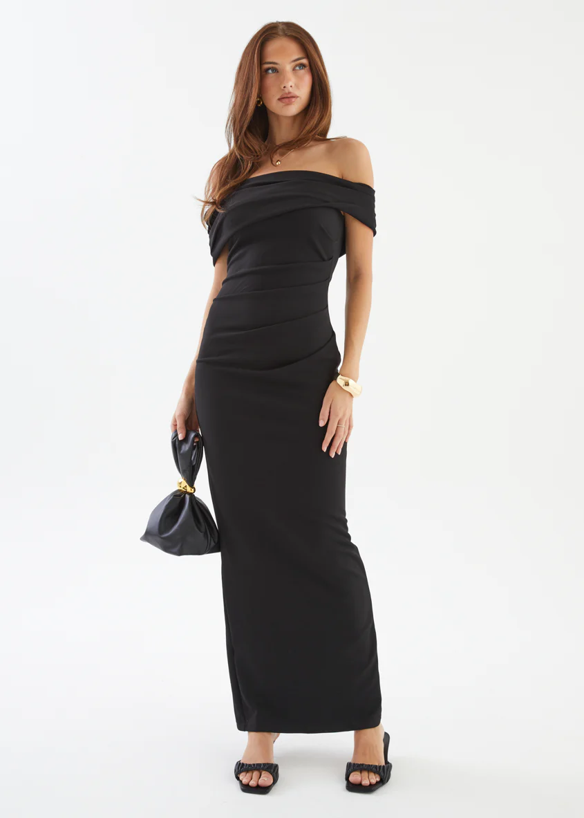 Willa Off Shoulder Maxi Dress - Black