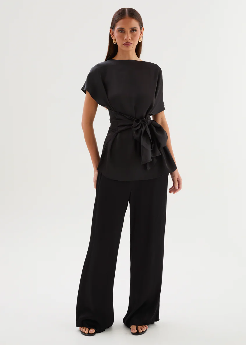 Wiluna Tie Top - Black - Image 5