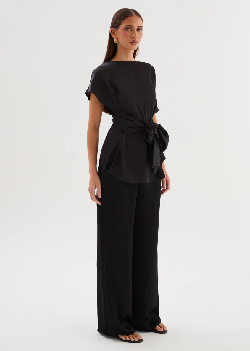 Wiluna Tie Top - Black - Image 6