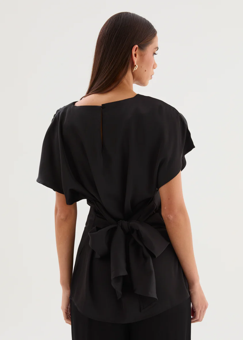 Wiluna Tie Top - Black - Image 7
