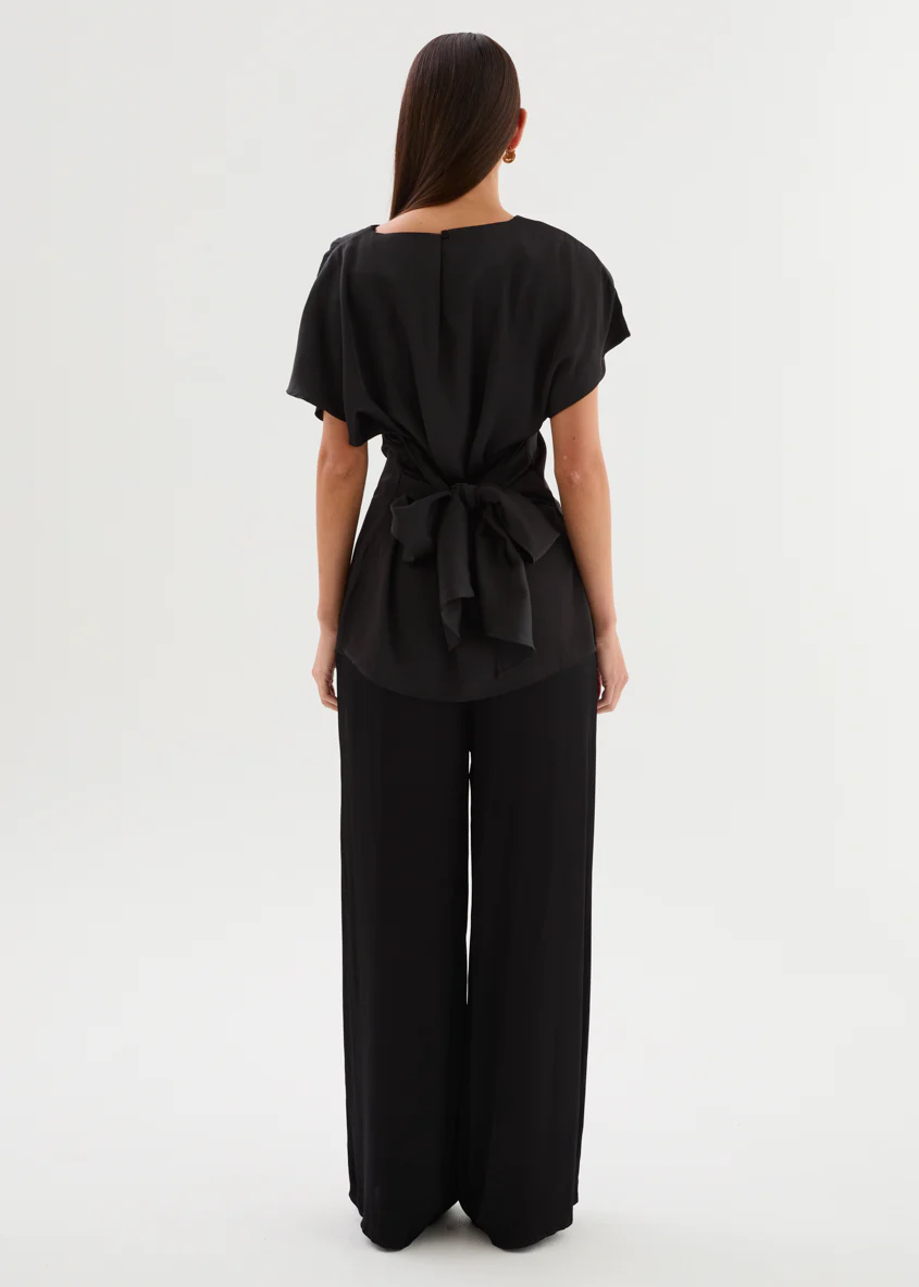 Wiluna Tie Top - Black - Image 8