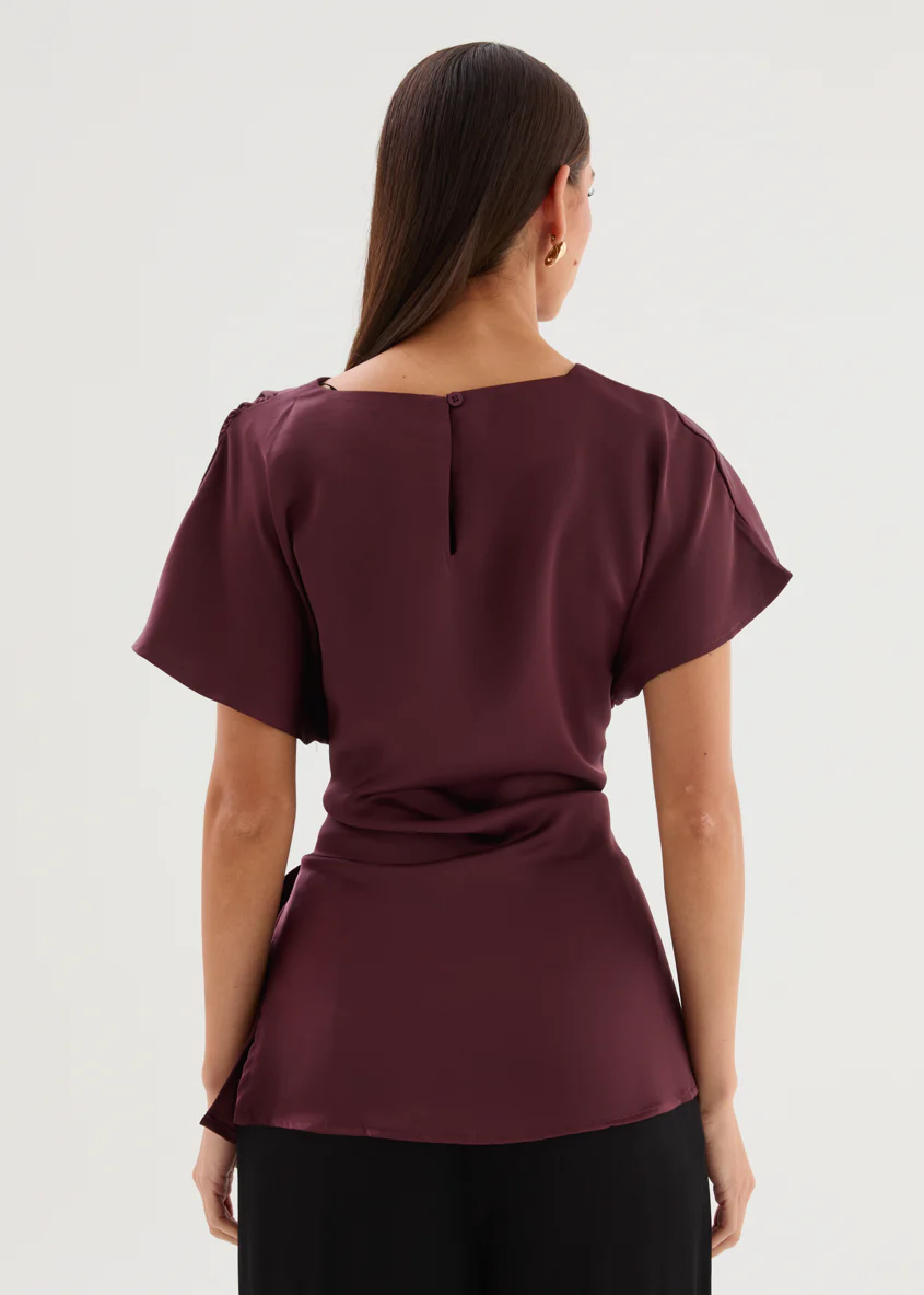 Wiluna Tie Top - Wine - Image 11