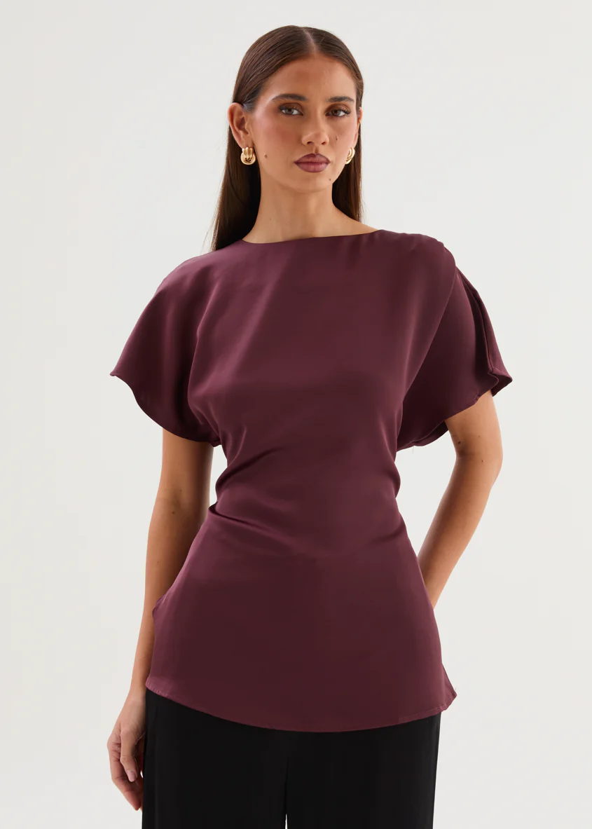 Wiluna Tie Top - Wine - Image 5