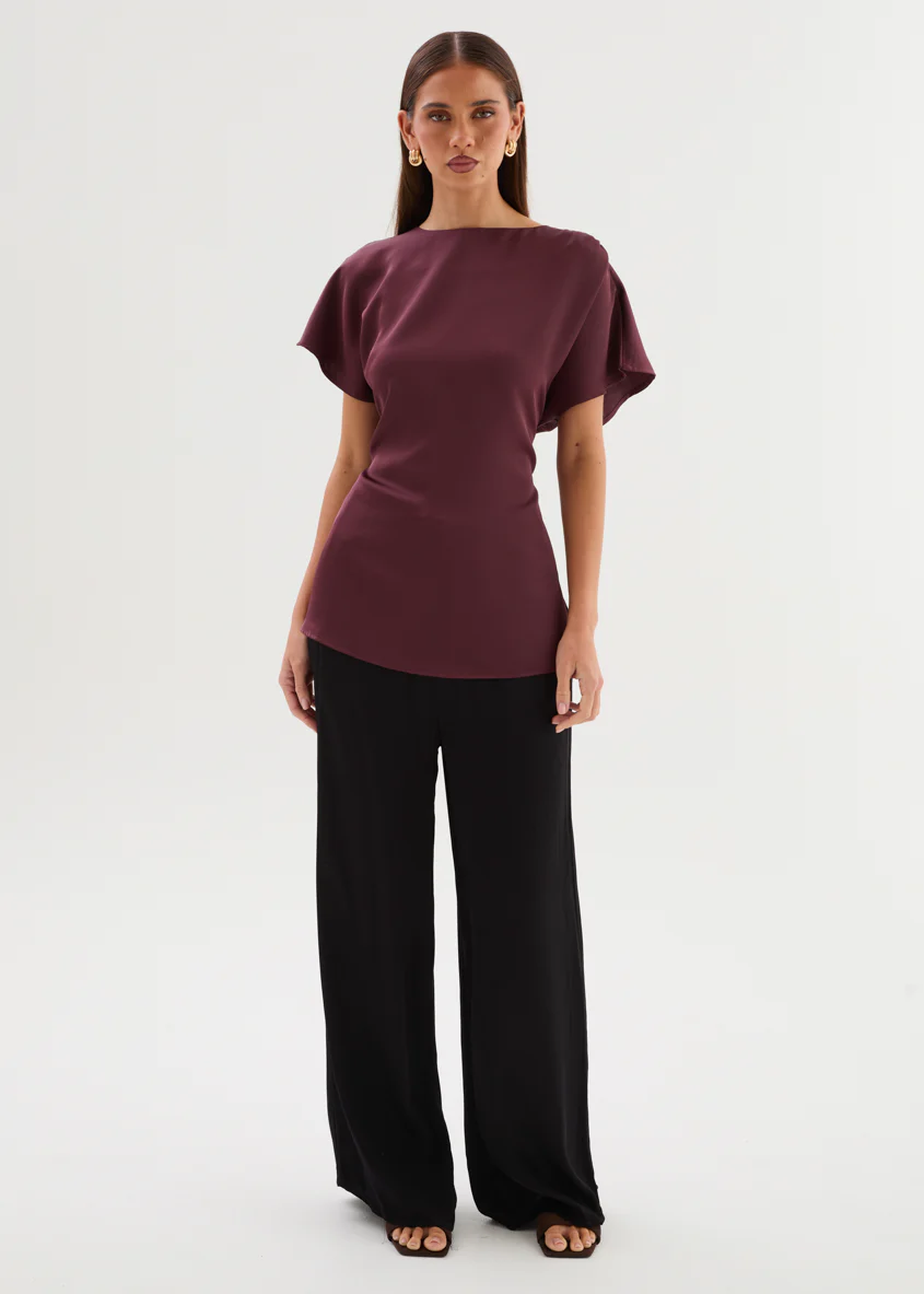 Wiluna Tie Top - Wine - Image 6