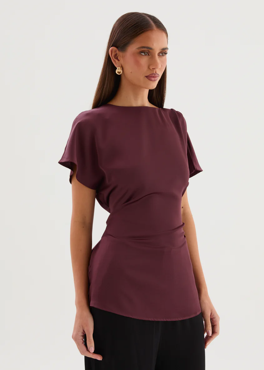 Wiluna Tie Top - Wine - Image 7
