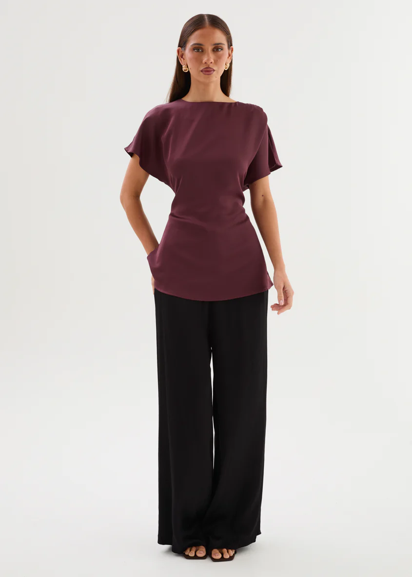 Wiluna Tie Top - Wine - Image 8