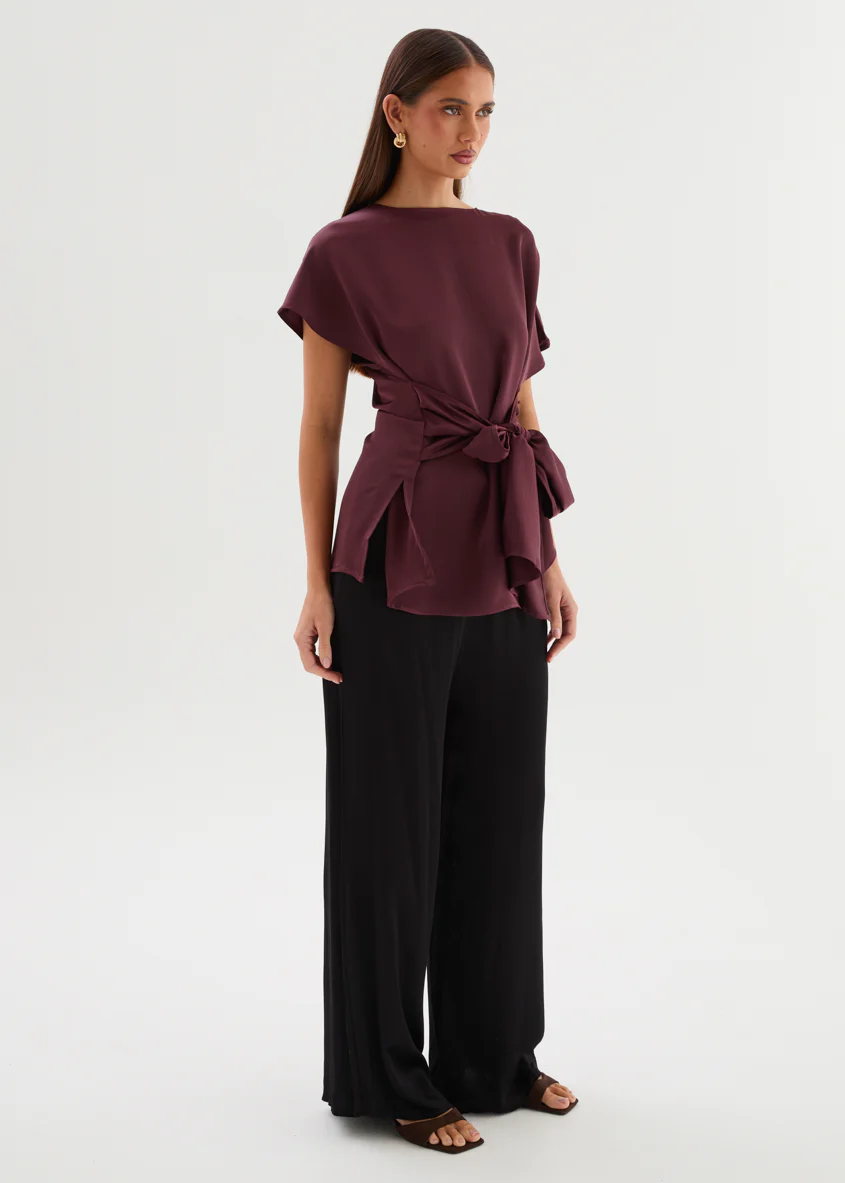 Wiluna Tie Top - Wine - Image 9