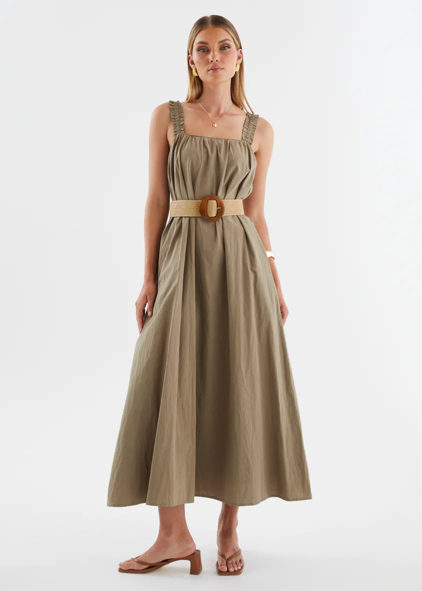 Woodstock Maxi Dress - Khaki
