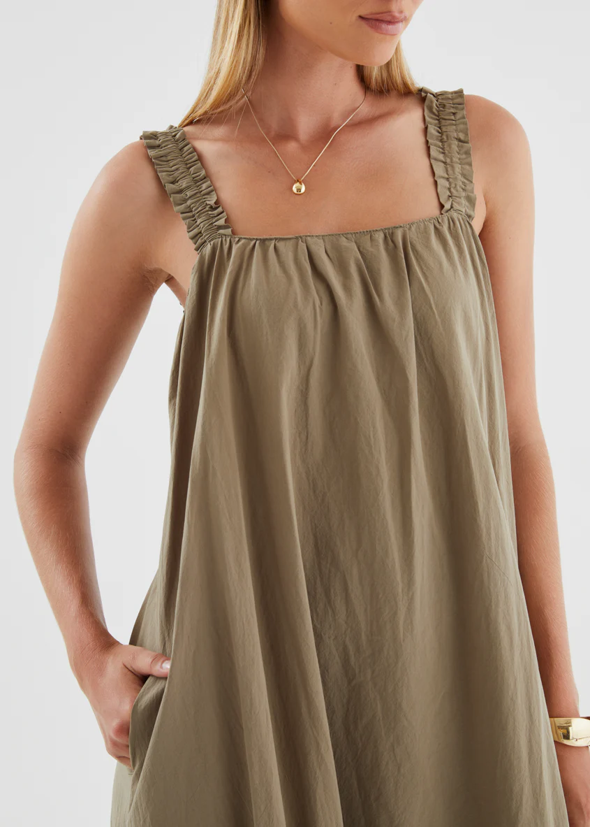 Woodstock Maxi Dress - Khaki - Image 10
