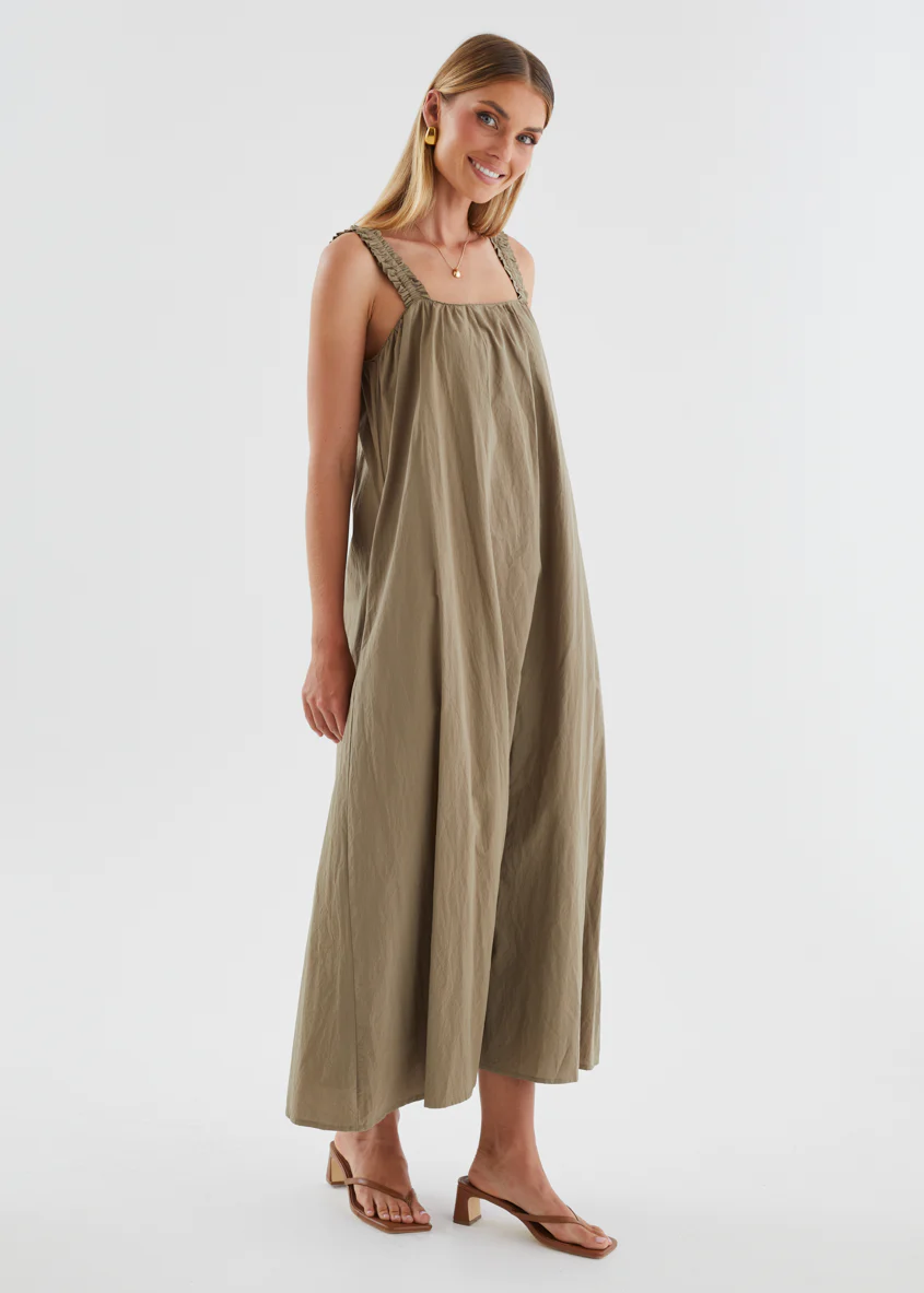 Woodstock Maxi Dress - Khaki - Image 12