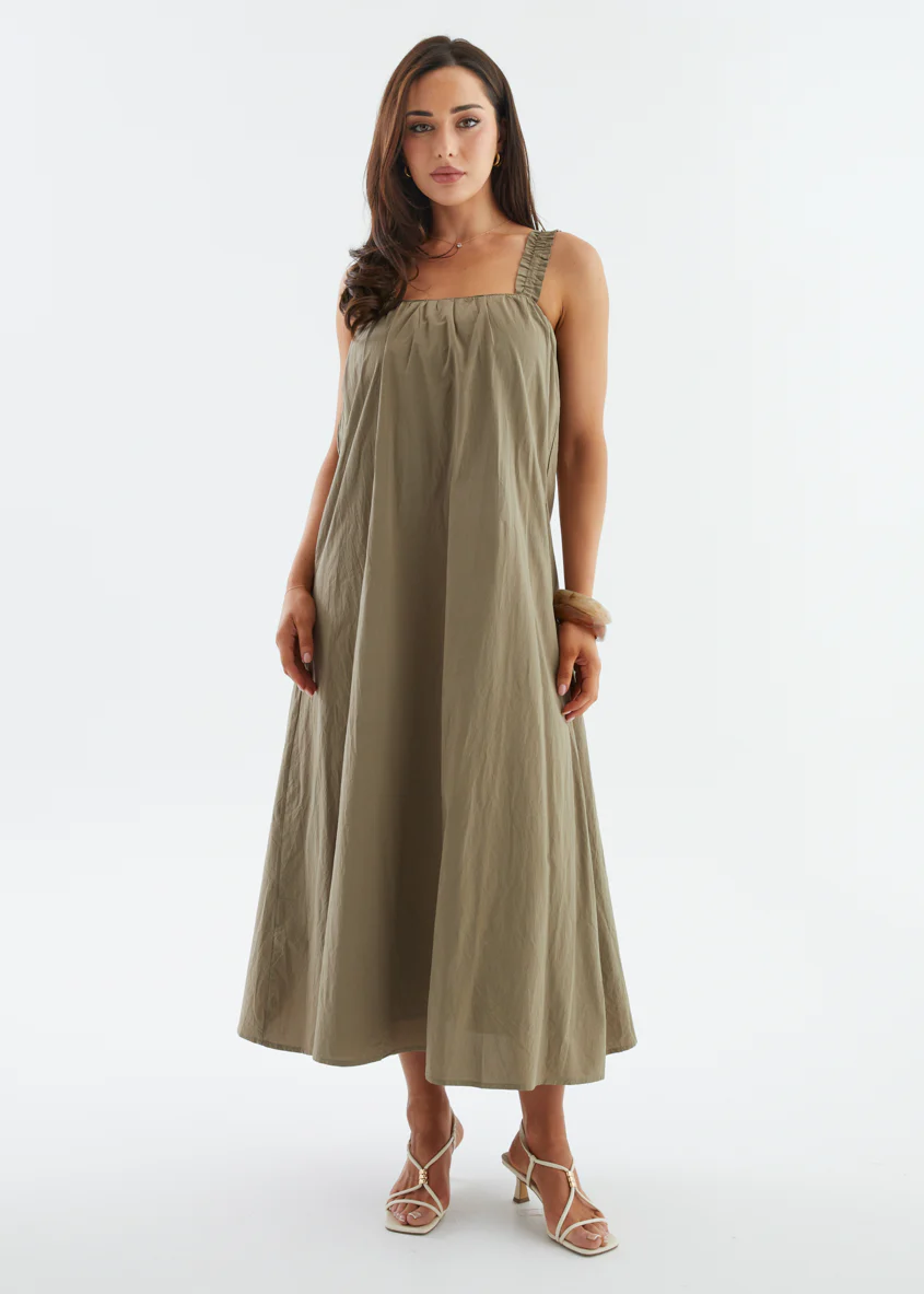 Woodstock Maxi Dress - Khaki - Image 22
