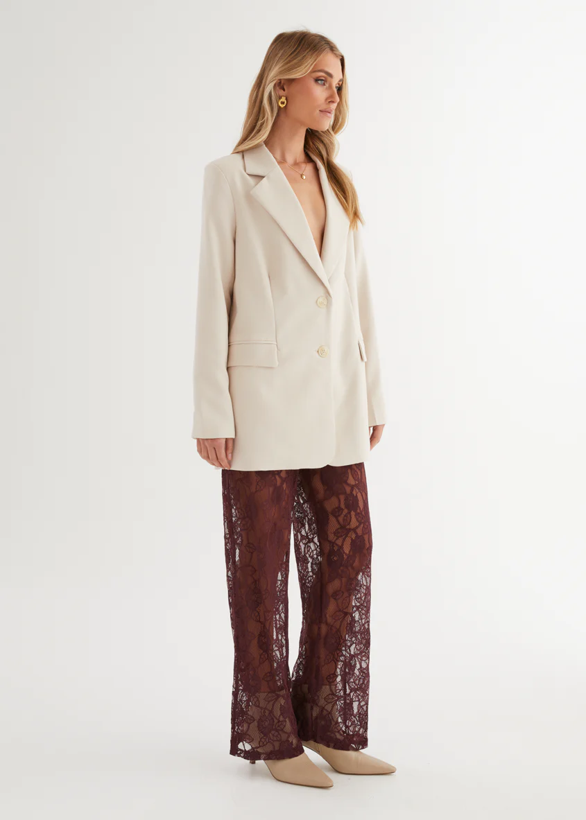 Wynter Lace Pants - Burgundy - Image 7