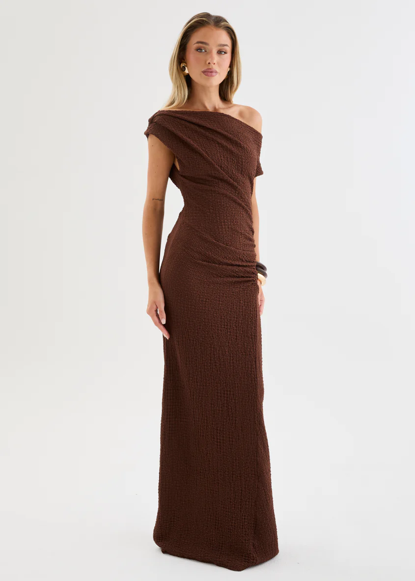 Xarli Drop Shoulder Maxi Dress - Chocolate - Image 7